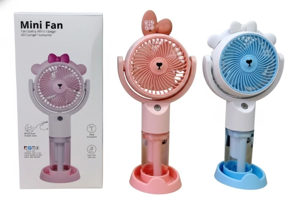 VENTILADOR MINI RECARGABLE USB(ROSA)